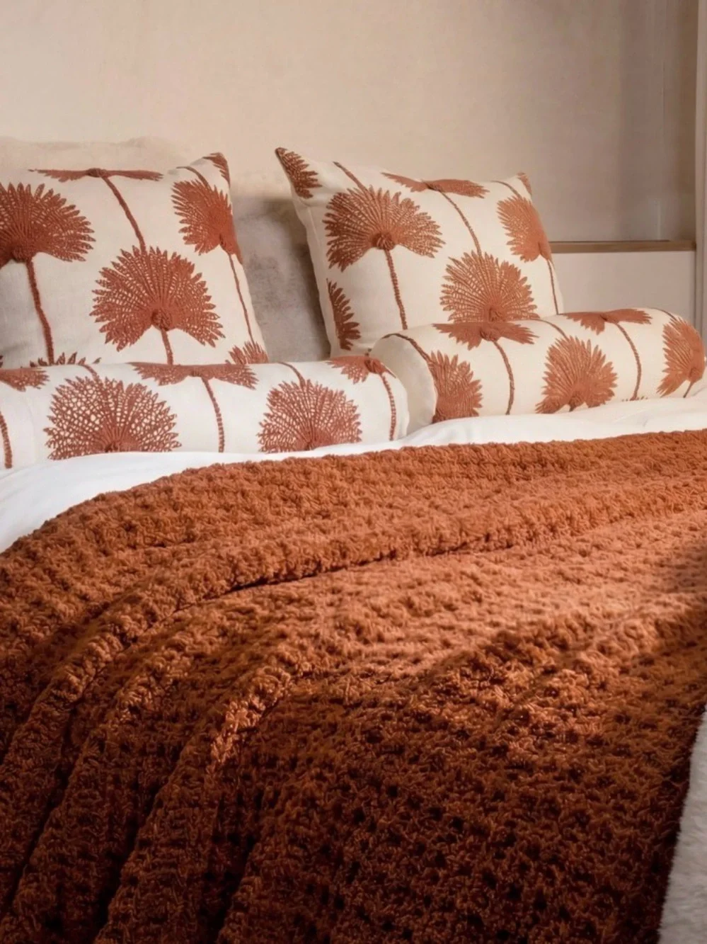 Sunday Citizen Waffle Throw Blanket - Cinnamon Stick (Burnt Orange) NWOT